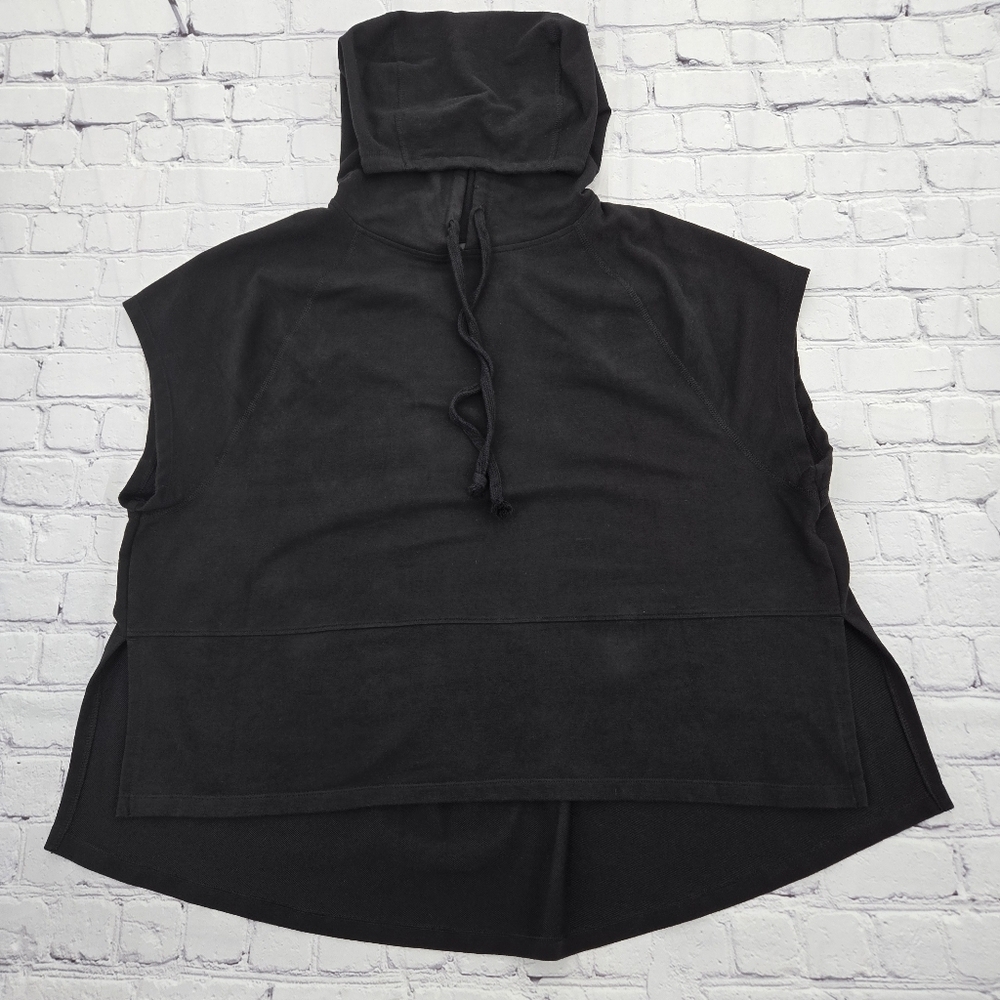 Black Sleeveless Cropped Workout AVIA Hoodie SIZE:LARGE